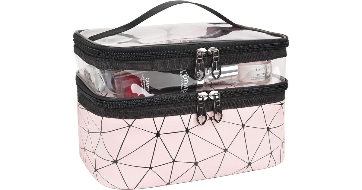 MKPCW Makeup Bags Double Layer Travel Cosmetic Cases Make up Organizer Toiletry