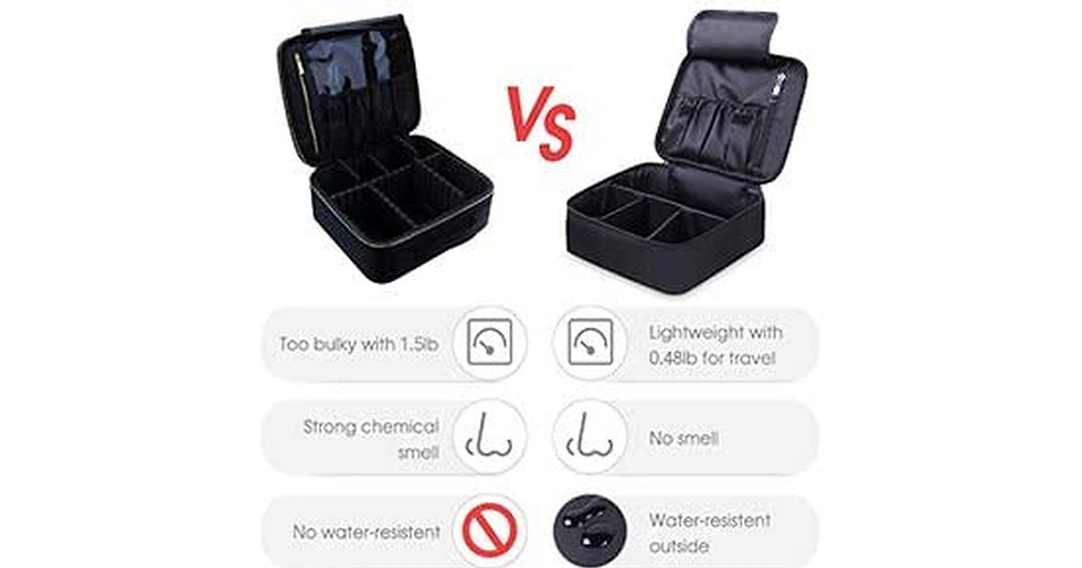 Thumbnail: Travel Makeup Bag Large Cosmetic Bag Make up Case Organizer for Women and Girls 