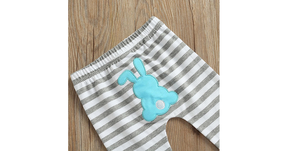 Thumbnail: XIXIMAON Newborn Baby Boy My First Easter 3Pcs Outfits Long Sleeve Lettered Romp