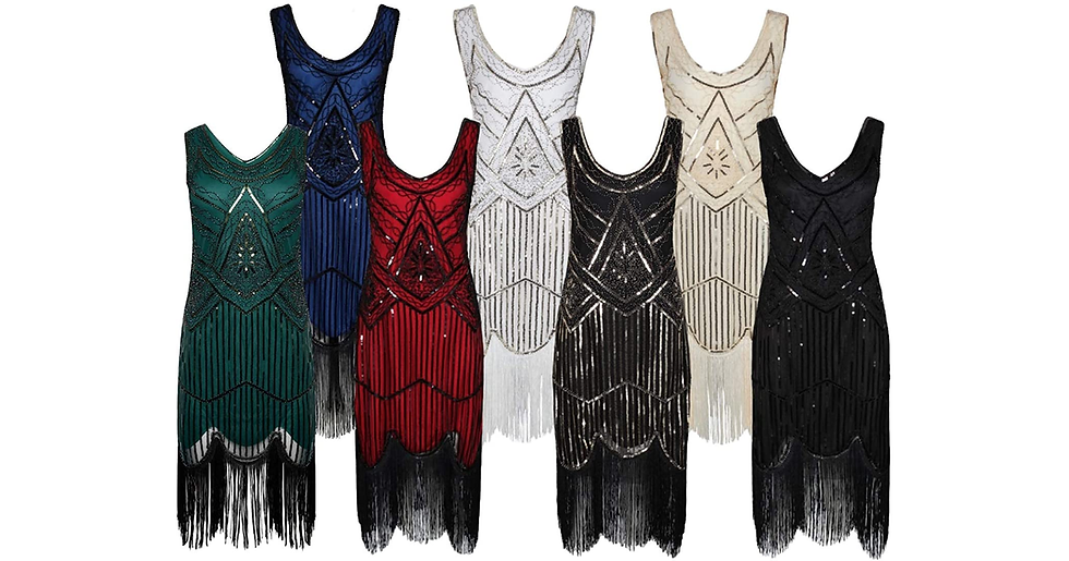Thumbnail: Ro Rox Great Gatsby 1920'S Cocktail Party Sequin Tassel Flapper Dress