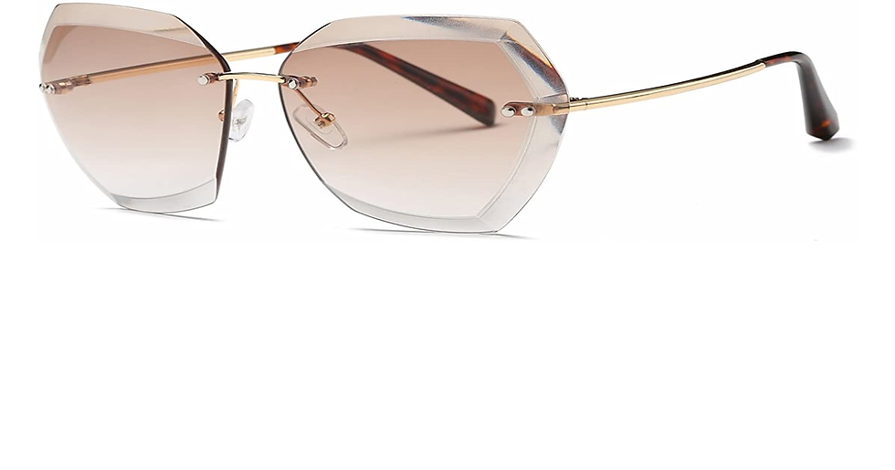 Thumbnail: Kimorn Sunglasses for Women Oversized Rimless Diamond Cutting Lens Classic Eyewe