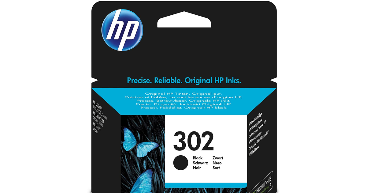 HP F6U66AE 302 Original Ink Cartridge, Black, Single Pack