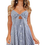 Thumbnail: FANCYINN Womens Tie Front Dress Summer V-Neck Spaghetti Strap Dresses Button dow
