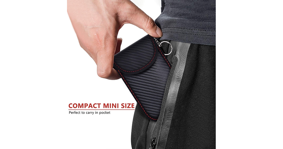 Thumbnail: Lanpard 2 Pack Small Faraday Pouch with Hook Securing Keyring, RFID Signal Block