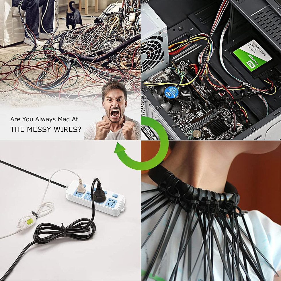 Thumbnail: 100 Pack of Black Cable Ties, 100Mm X 2.5Mm, 4" Premium Tie Wraps - Self Locking