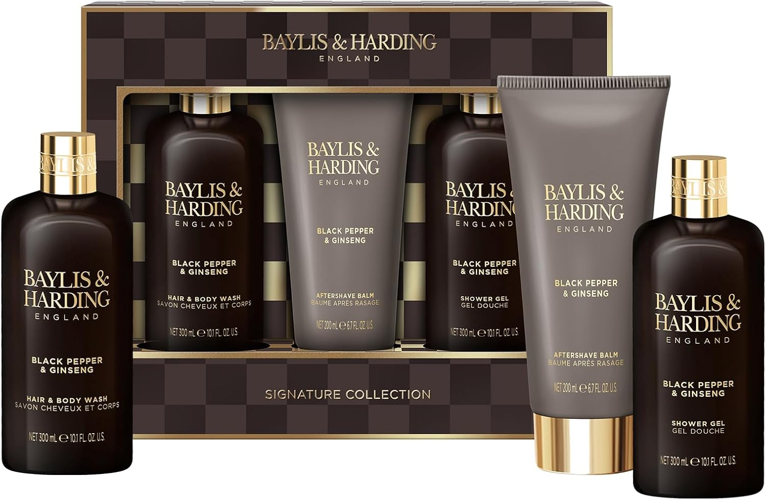 Black Pepper & Ginseng Men'S Luxury Bathing Trio Gift Set - Vegan Friendly (Pack