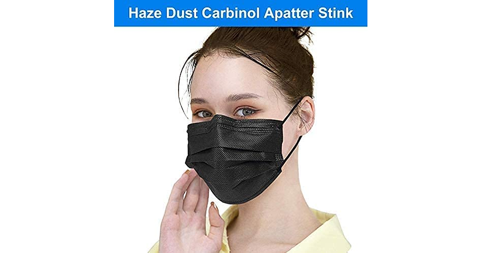 Thumbnail: Disposable Black Face_Mask Box of 50 | Breathable Triple Layer Mouth Cover with 