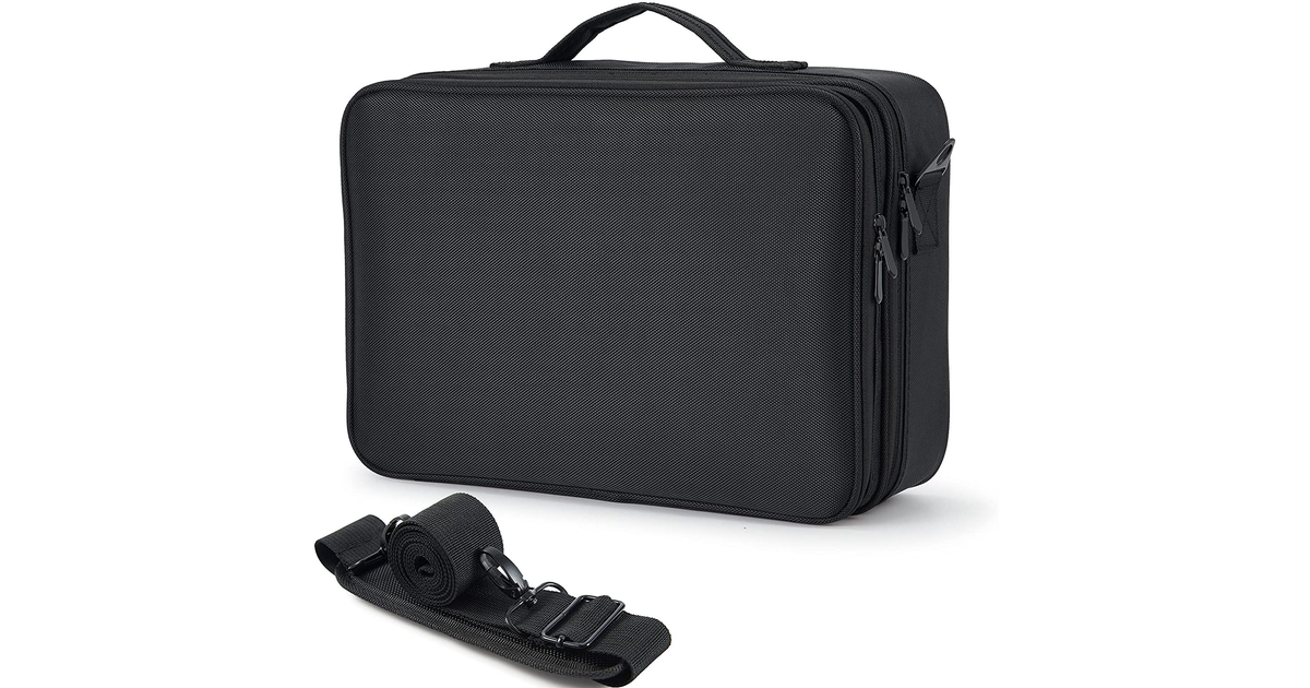 Joligrace Large Oxford Fabric Professional Makeup Bag with Removable Back Strap