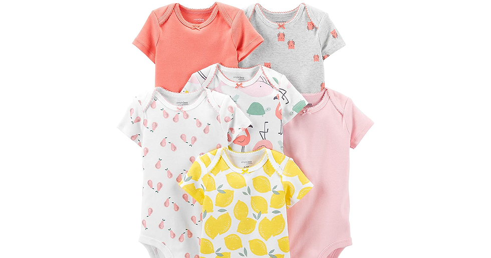 Thumbnail: Simple Joys by Carter'S Baby Girls' Short-Sleeve Bodysuit, Pack of 6