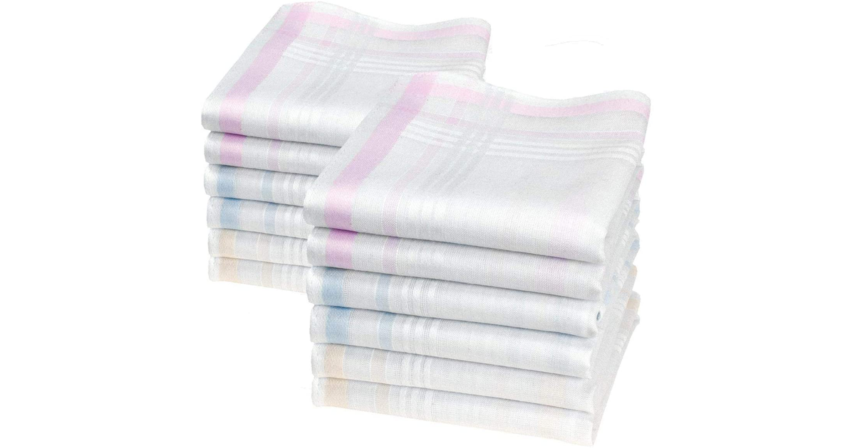 "Louise" Handkerchiefs - 11" Square - 12 Units