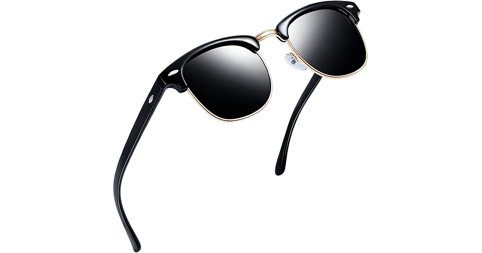 Thumbnail: Joopin Semi-Rimless Polarised Sunglasses Man - UV400 Protection Retro Half Frame