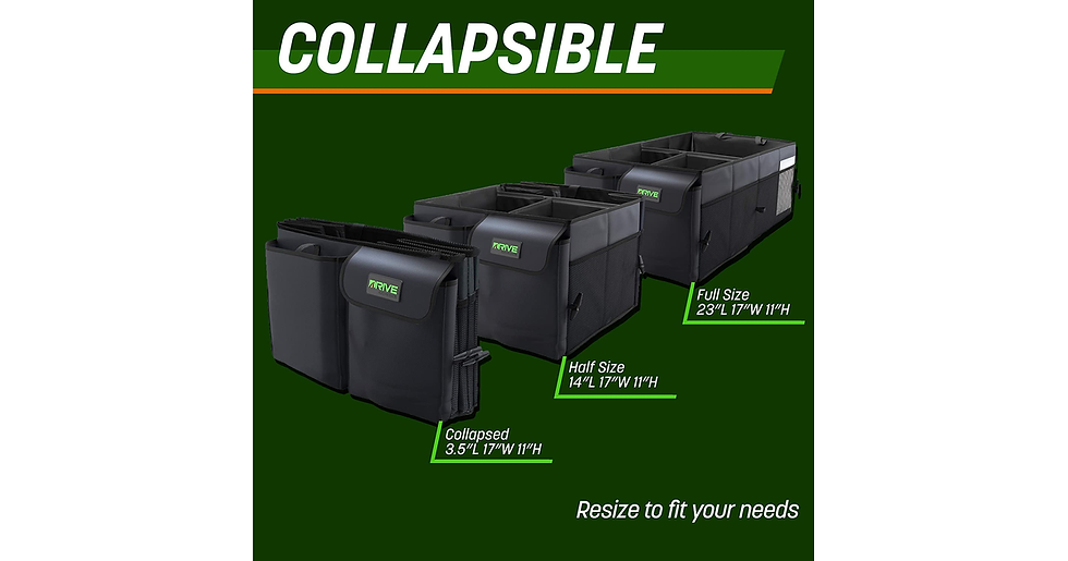 Thumbnail: Drive Auto Car Boot Organiser – Robust, Collapsible, Multi-Compartment Car Trunk
