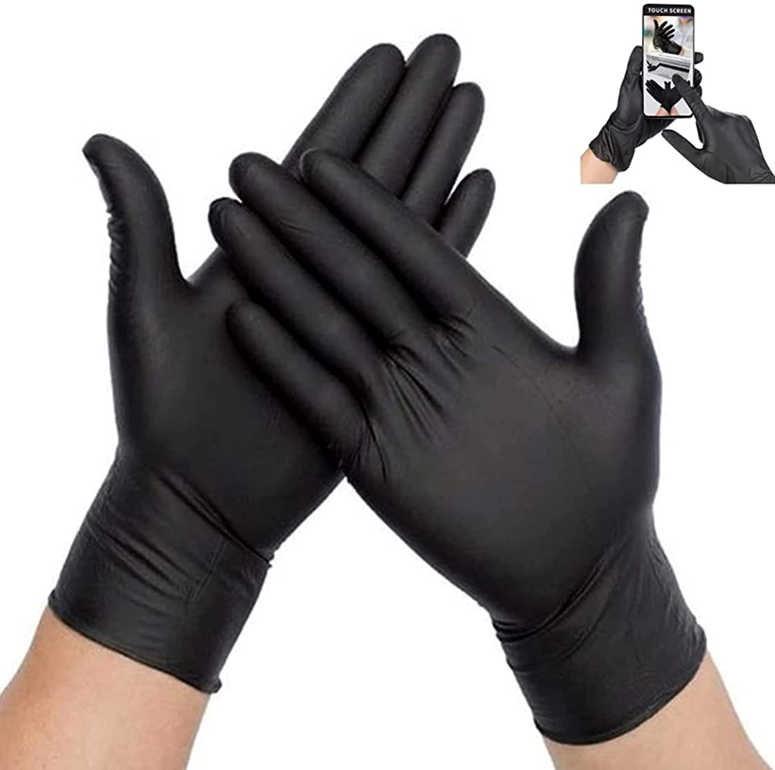 Vinyl Multi-Purpose Gloves, Powder Free, Disposable, Extra Strong - Box of 100 - Black