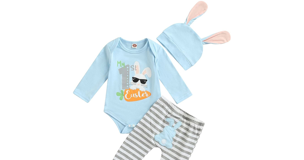 Geagodelia Newborn Infant Baby Boy Girl My 1St First Easter Clothes Set Outfit L