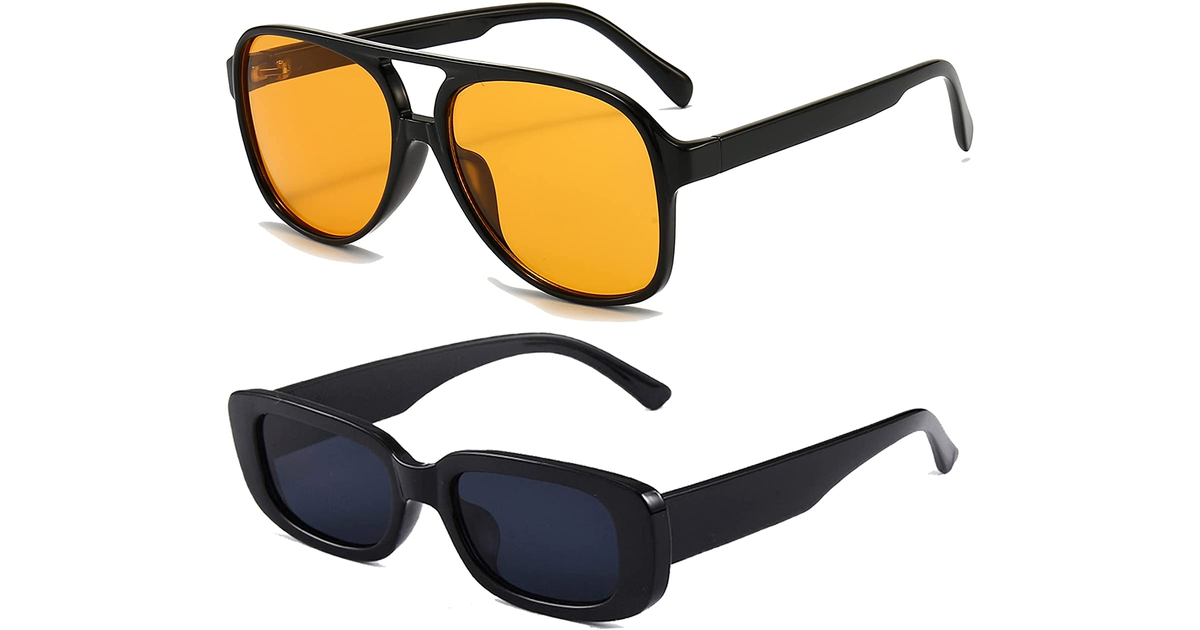 Long Keeper Retro Polarised Sunglasses for Women Men Oversize Vintage 70S Pilot Sunglasses, Large Square Frame Double Bridge Retro Glasses anti UV