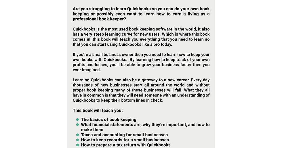 Thumbnail: Quickbooks: Guide to Master Bookkeeping and Accounting for Small Businesses and