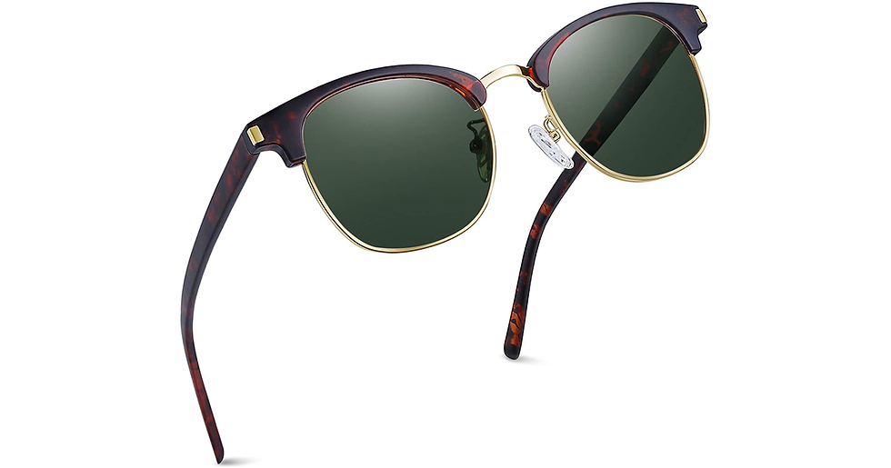 Thumbnail: Joopin Semi-Rimless Polarised Sunglasses Man - UV400 Protection Retro Half Frame