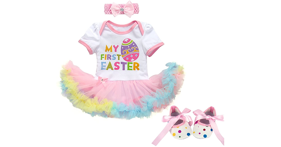 Thumbnail: FYMNSI Newborn Baby Girl 1St Easter Outfit Infant Toddler Kids My First Easter P