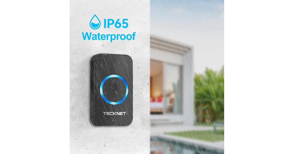 Thumbnail: TECKNET Wireless Doorbell, Waterproof Wall Plug-In Cordless Door Chime Kit with 