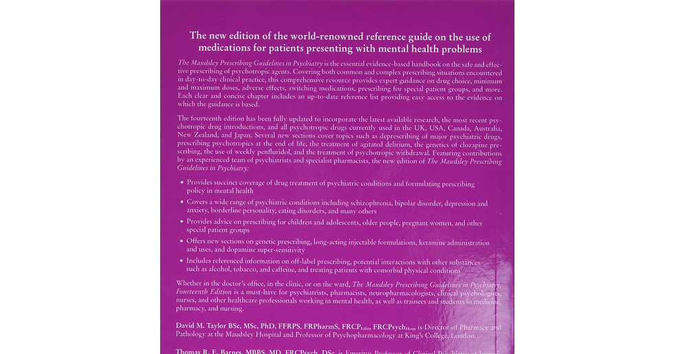 Thumbnail: The Maudsley Prescribing Guidelines in Psychiatry, 14Th Edition (The Maudsley Pr