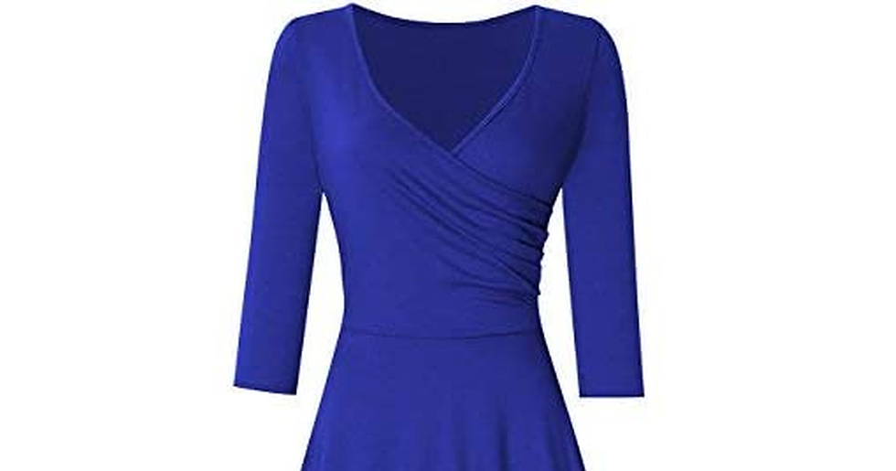 Thumbnail: Hiqueen Women V-Neck A-Line Fit Flare Swing Party Dress