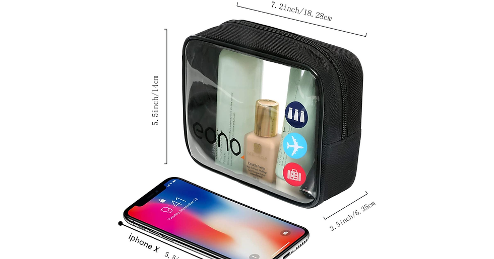Thumbnail: Brand - Eono Clear Toiletry Bag Waterproof Toiletry Travel Bag Clear PVC Zippere