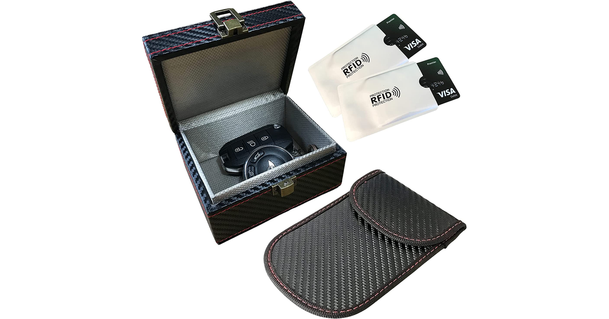 Car Key Signal Blocking Box and Pouch - Mini Faraday Box Protection Gift Set - K