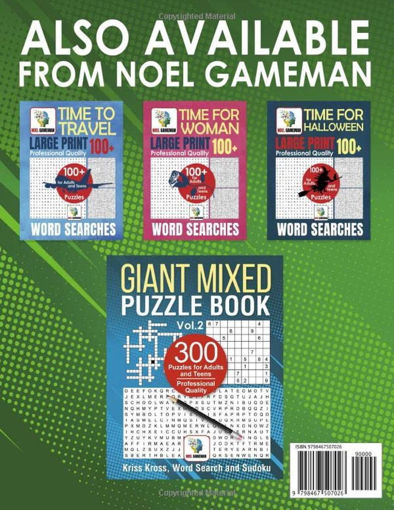 Thumbnail: Giant Mixed Puzzle Book: Kriss Kross, Word Search and Sudoku. 300 Puzzles for Ad
