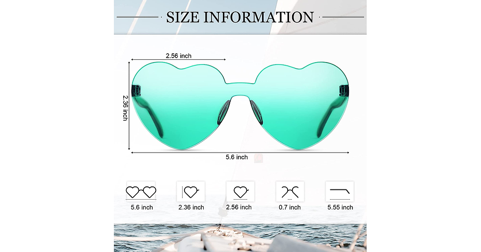 Thumbnail: Heart Shape Sunglasses Rimless Transparent Glasses Love Candy Color Glasses Part