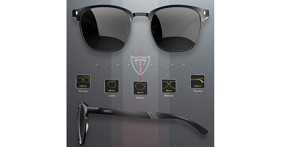 Thumbnail: ATTCL Men'S Driving Polarized Semi-Rimless Sunglasses Al-Mg Ultra Light