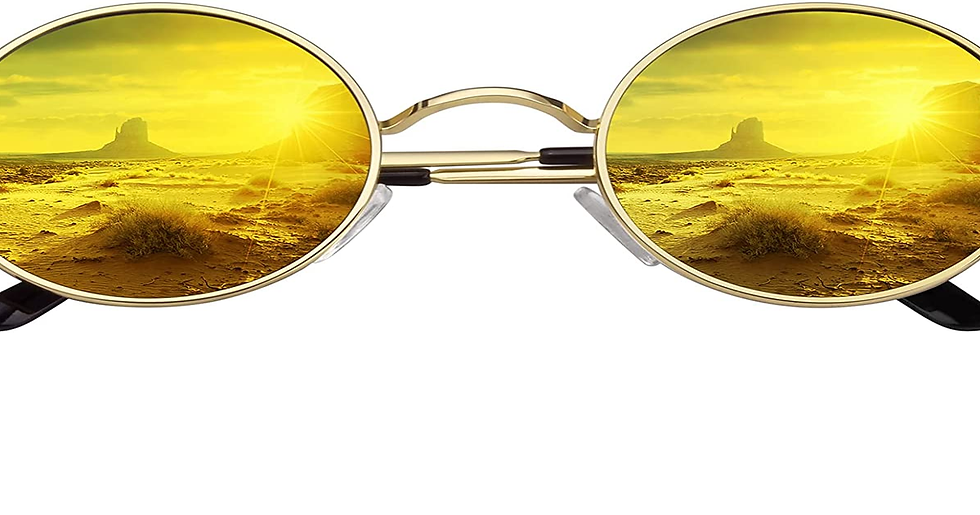 Thumbnail: CGID E01 Retro Vintage Style Lennon Inspired round Metal Circle Polarized Sungla