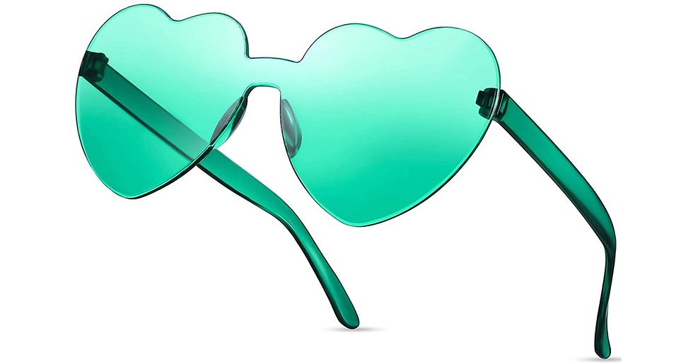 Thumbnail: Heart Shape Sunglasses Rimless Transparent Glasses Love Candy Color Glasses Part