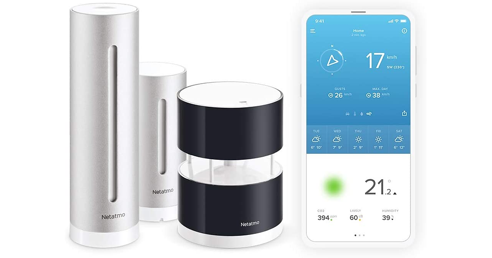 Netatmo Weather Station Indoor Outdoor with Wireless Outdoor Sensor - Compatible