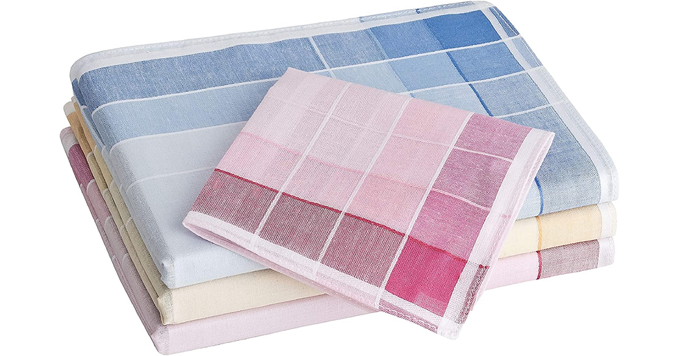 Thumbnail: Tobeni 12 Pieces Women Fabric Handkerchiefs 100% Cotton