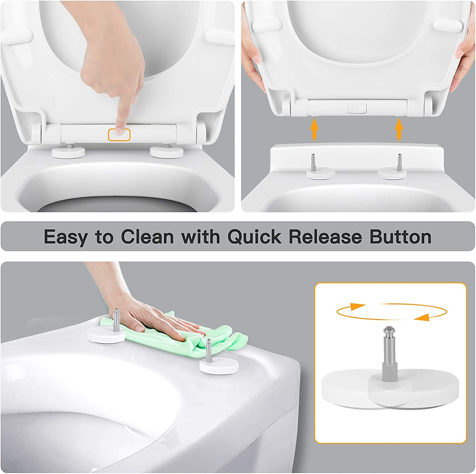 Thumbnail: Soft Close Toilet Seat, Toilet Seat with Quick Release for Easy Clean, Simple To