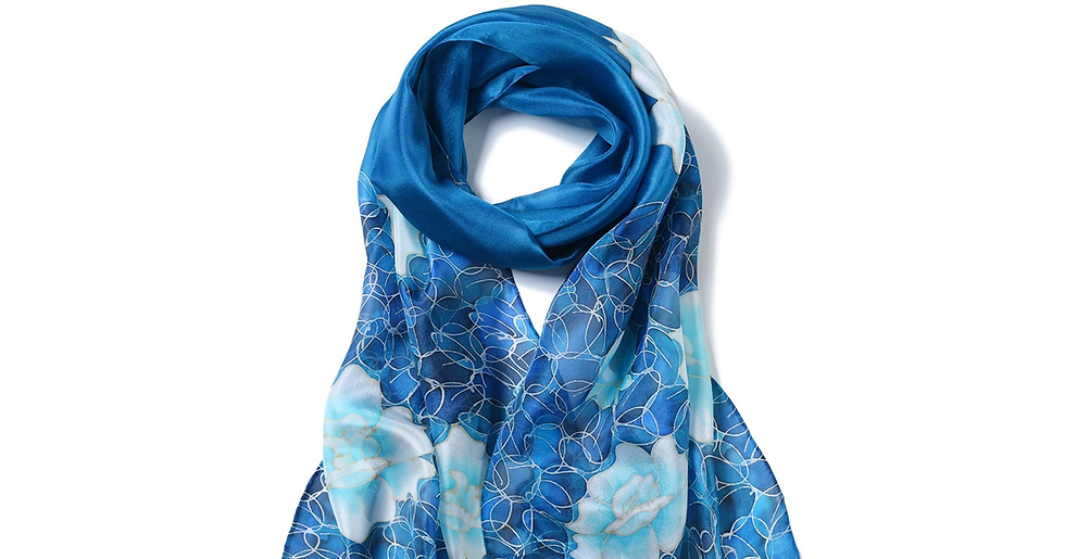 Thumbnail: Invisible World Women'S 100% Silk Scarf Rose Flower