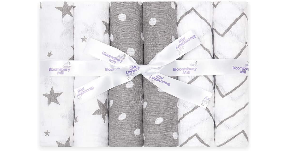 Bloomsbury Mill - Pack of 6 - 100% Organic Cotton Muslin Squares – Breathable &
