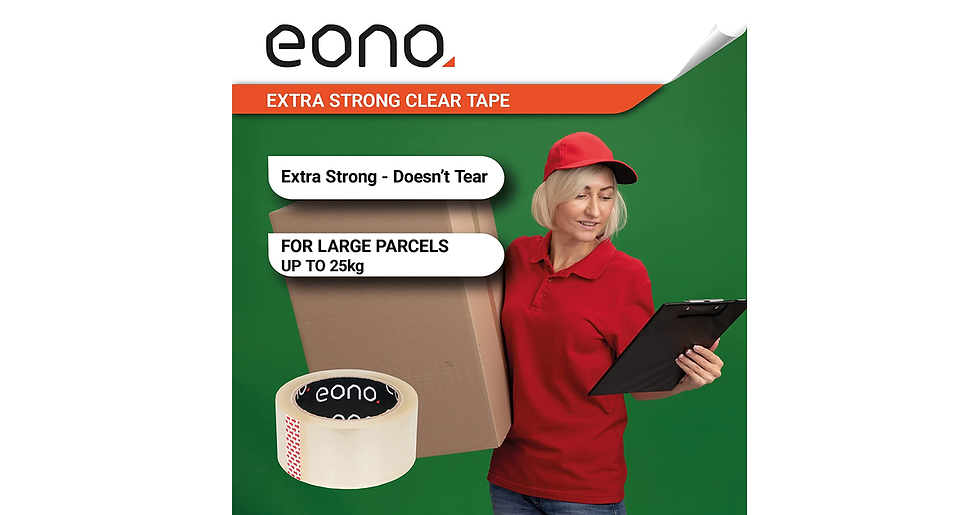 Thumbnail: Brand - EONO Extra Strong Packing Tape - 5 Rolls of Clear Packaging Tape for Shi