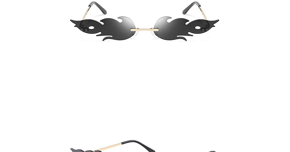 Thumbnail: Fire Flame Sunglasses Rimless Flame Glasses Weird Funky Cool Festival Sunglasses