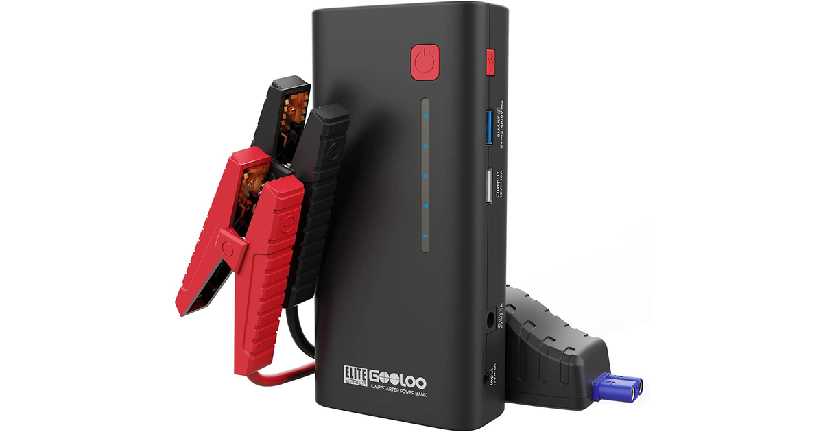 GOOLOO Car Jump Starter Power Pack 1200A Peak 18000Mah (Up to 7.5L Gas or 6.5L D