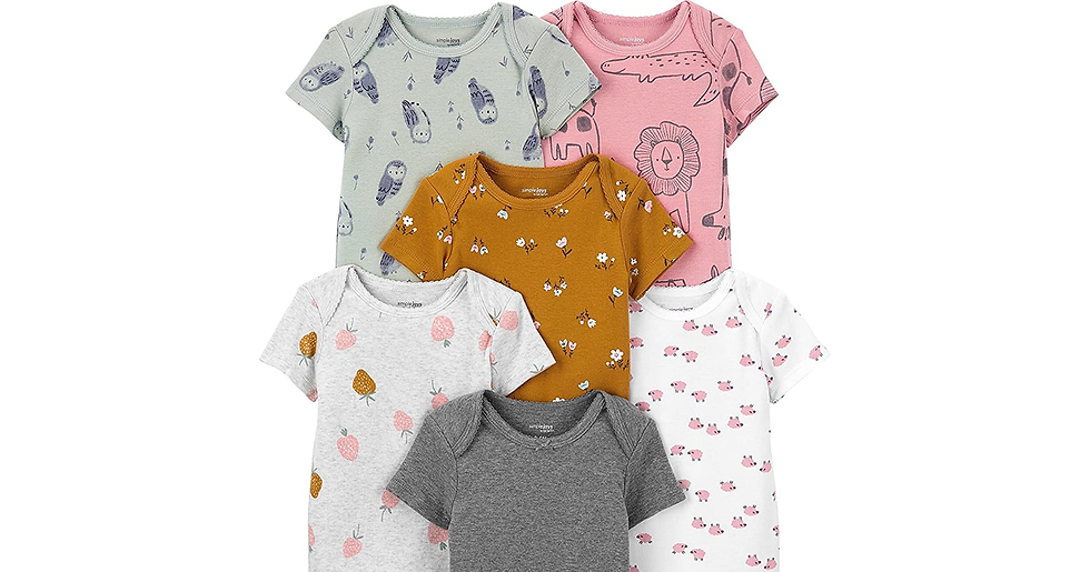 Thumbnail: Simple Joys by Carter'S Baby Girls' Short-Sleeve Bodysuit, Pack of 6