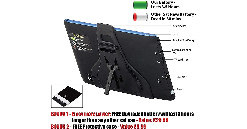 Thumbnail: SLIMLINE SAT NAV (7 INCH) UK EUROPE EDITION 2022 (FREE Lifetime Updates) GPS Nav