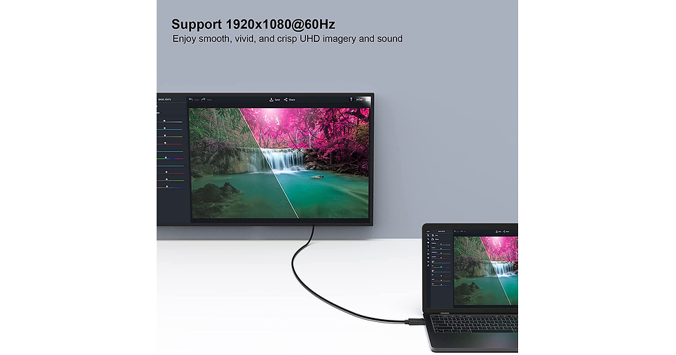 Thumbnail: Displayport to HDMI Cable, Benfei Gold-Plated Displayport (DP) to HDMI 1.8M Cabl