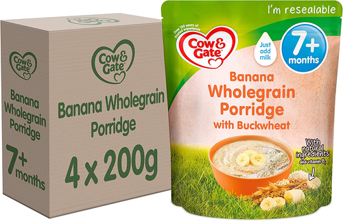 Cow Gate Banana Wholegrain Porridge Baby Food Cereal, 7+ Months