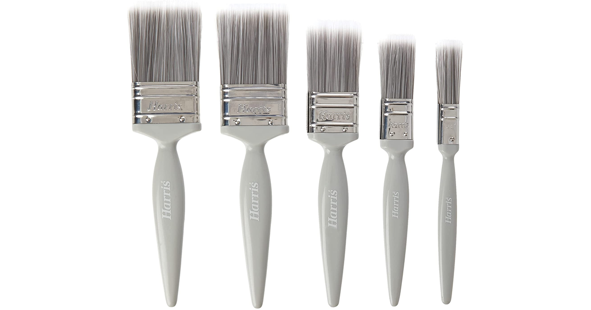 Harris 101011006 Essentials Walls & Ceilings Paint Brush 5 Pack, 1 X 0.5, 1 X 1,