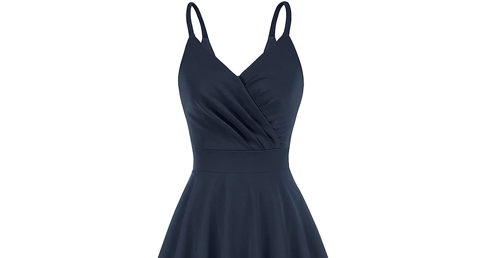 Thumbnail: GRACE KARIN Women Retro V-Neck Spaghetti Dress A-Line Flared Party Prom Cami Dre