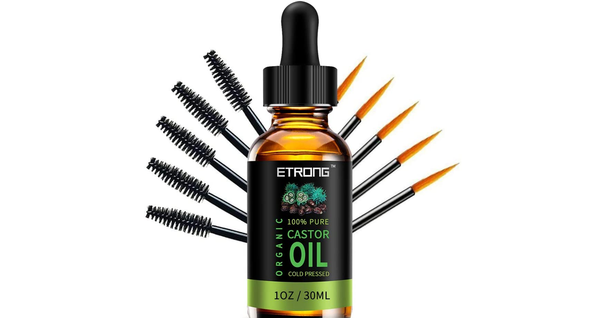 Organic Castor Oil,Pure Cold Pressed Castor Oil for Eyebrows,Eyelashes,Hair Grow