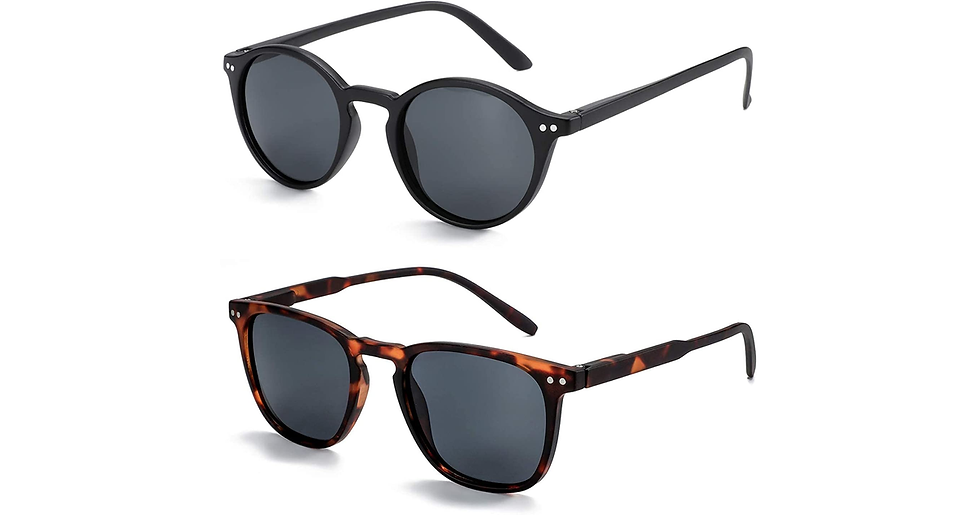 Thumbnail: ZENOTTIC 2 Pack Polarized Sunglasses for Women Men Retro Vintage round Square Su