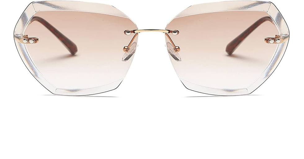 Thumbnail: Kimorn Sunglasses for Women Oversized Rimless Diamond Cutting Lens Classic Eyewe