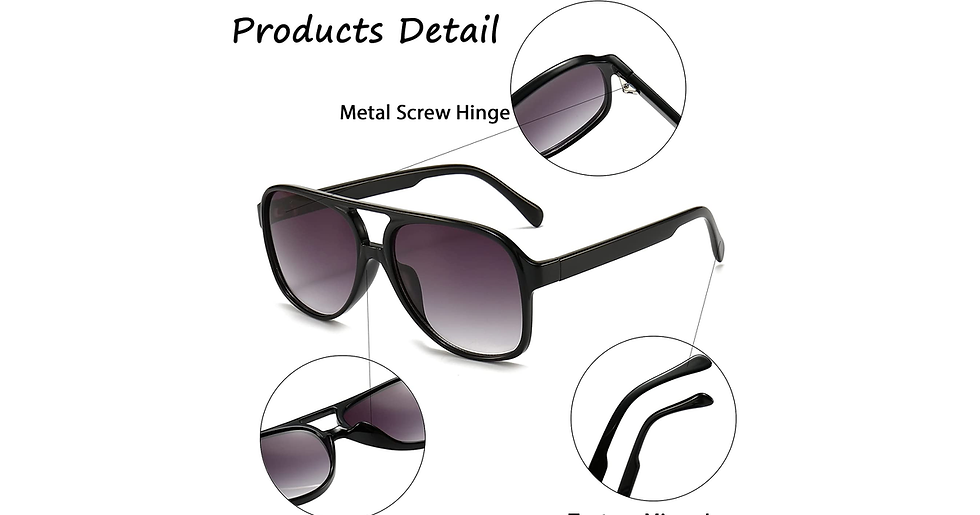 Thumbnail: Long Keeper Retro Polarised Sunglasses for Women Men Oversize Vintage 70S Pilot 